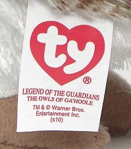 Legend of the Guardians owls tush tag front