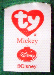 Mickey - tush tag front