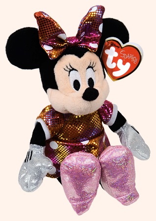Minnie (rainbow dress, Disney Sparkle) - Ty Beanie Babies