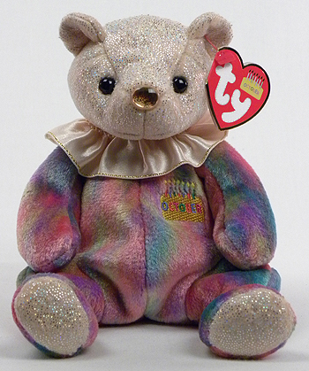 October (first birthday series) - bear - Ty Beanie Babies