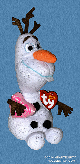 Olaf (pink heart) - snowman - Ty Beanie Baby