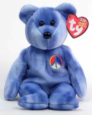 Peace sign Bear (solid peace symbol) - Ty Beanie Babies - image available soon