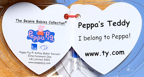 Peppa's Teddy - swing tag inside
