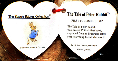 The Tale of Peter Rabbit - swing tag inside