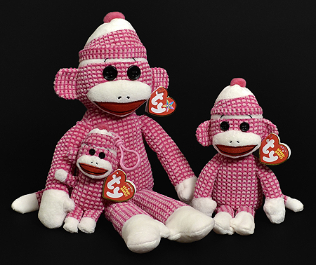 Quilted, pink sock monkey versions