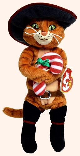 Puss In Boots (with candy cane) - cat - Ty Beanie Babies