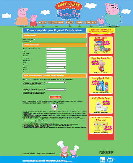 bakewithpeppa.com magazine subscription page