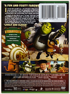 Shrek Forever After movie DVD gift set with Donkey - back