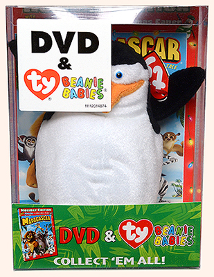 DVD Movie Madagascar with Skipper Beanie Baby - front