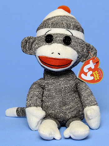 Socks the Sock Monkey (gray) - Ty Beanie Babies