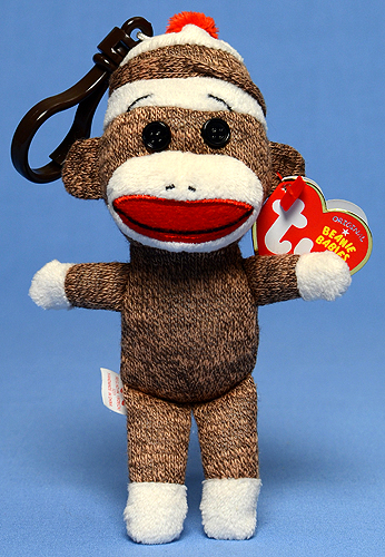 Socks the Sock Monkey (brown, key-clip) - Ty Beanie Babies