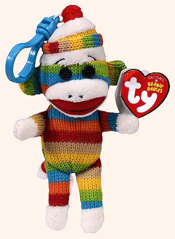 Socks the Sock Monkey (clip, stripes) - Ty Beanie Babies