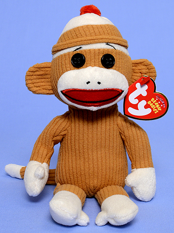 Socks the Sock Monkey (tan) - Ty Beanie Babies