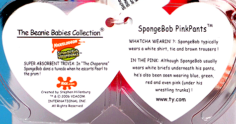 SpongeBob PinkPants - UK swing tag, inside