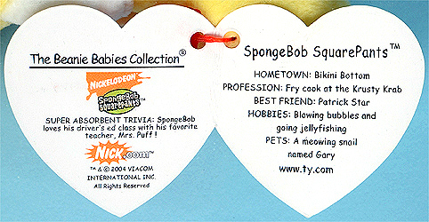 SpongeBob SquarePants - swing tag inside