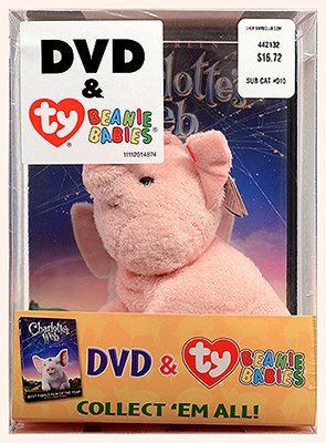Movie DVD Charlotte's Web with Wilbur Beanie Baby - front