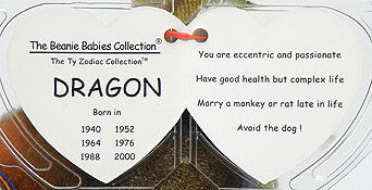 Zodiac Collection swing tag inside
