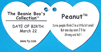 Peanut (blue ears) - swing tag inside, 3-line poem