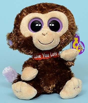 Coconut (with Valentine's Day collar) - monkey - Ty Beanie Boos