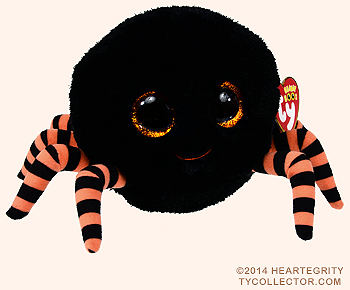 Crawly (black with orange-striped legs) - spider - Ty Beanie Boos