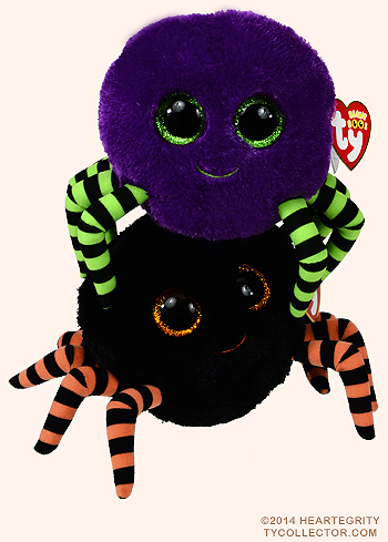 Crawly (purple) and Crawly (black) - spiders - Ty Beanie Boos