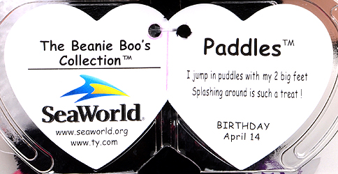 Paddles (SeaWorld) - swing tag inside