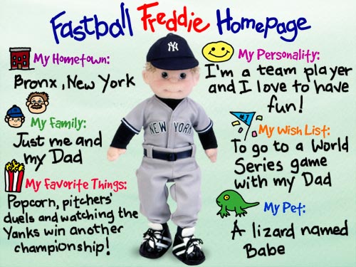 Fastball Freddie bio from the Ty website