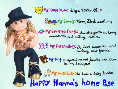 Happy Hanna bio from the Ty website 