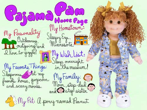 Pajama Pam bio from the Ty website 