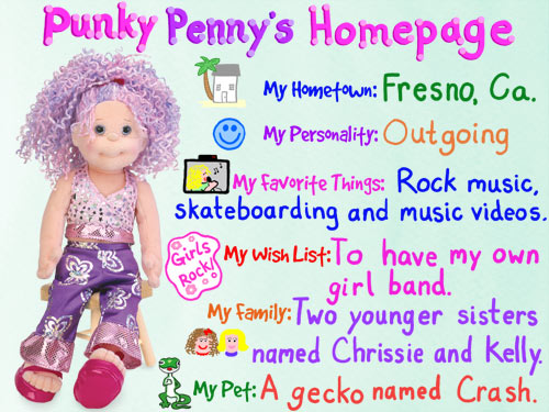 Punky Penny bio from the Ty website