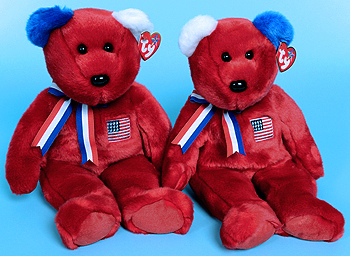 America (red) pair with right blue ear and left blue ear