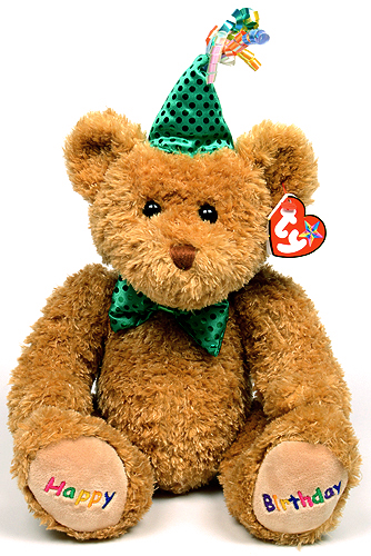 Happy Birthday (green) - bear - Ty Beanie Buddies