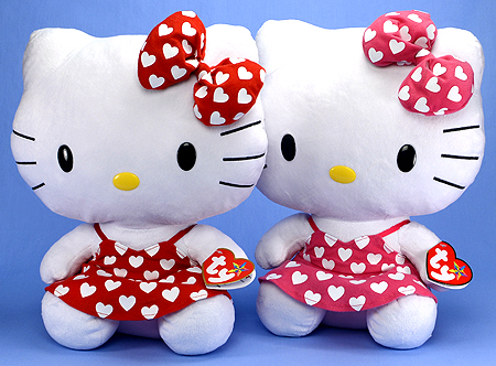 Hello Kitty - white hearts on dress - both styles