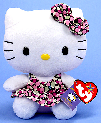 Hello Kitty (Liberty art fabric apple tree design) - cat - Ty Beanie Buddies