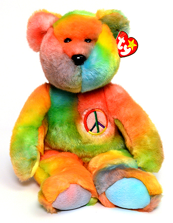 Peace (vivid ty-dye) - bear - Ty Beanie Buddies