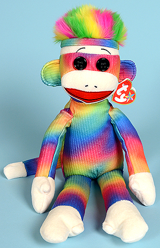 Rainbow Sock Monkey - Ty Beanie Buddies