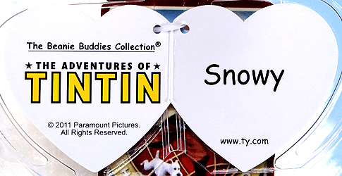 Snowy (Tintin) - swing tag inside