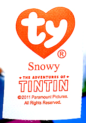 Snowy (Tintin) - tush tag front