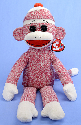 Socks the Sock Monkey (pink) - Ty Beanie Buddies