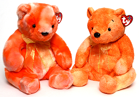 Tangerine - plush (left) and terry cloth versions