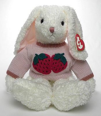 Curly (white with strawberry sweater) - rabbit - Ty Classic / Plush