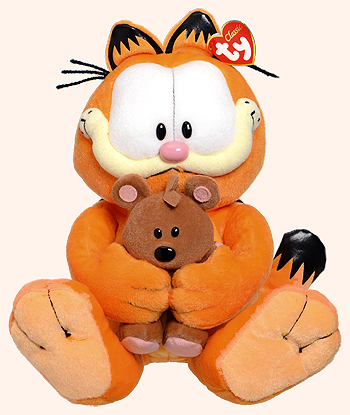 Garfield & Pooky - Cat holding teddy bear - Ty Beanie Buddies
