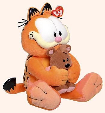 Garfield & Pooky (cat holding teddy bear) - Ty Beanie Buddy