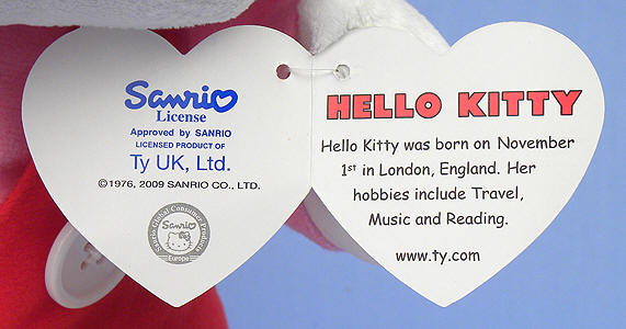 Hello Kitty (large) swing tag inside