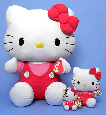 Hello Kitty large, Beanie Baby size and key-clip