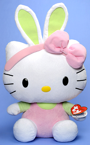 Hello Kitty (large, Easter, green ears) - cat - Ty Classic / Plush