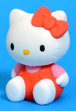 Hello Kitty (red overalls, sitting) - cat - Ty Japanese Puzzle Eraser
