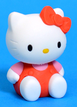 Hello Kitty (red overalls, sitting) - cat - Ty Japanese Puzzle Eraser