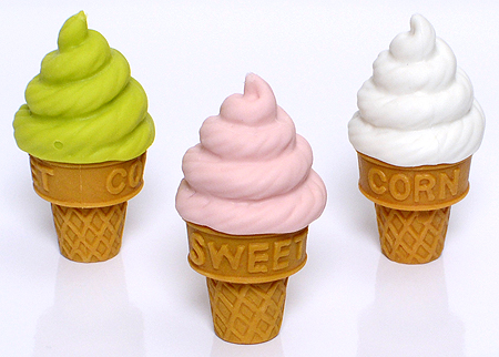 Ice Cream Cone trio - Ty Beanie Puzzle Erasers