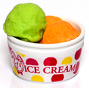 Ice Cream Scoop (lime and orange) - Ty Beanie Puzzle Erasers